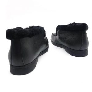 Ботинки мужские Loro Piana Winter Black Leather