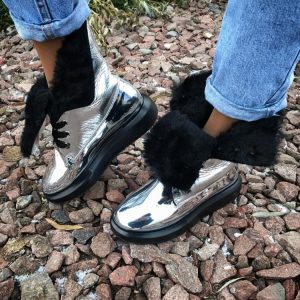 Ботинки женские Alexander McQueen Silver Black