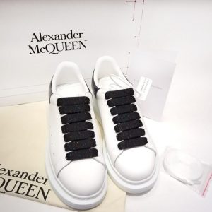 Кроссовки женские Alexander McQueen Black White Sparkles