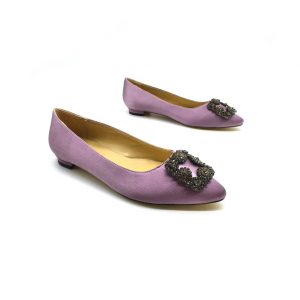 Туфли женские MANOLO BLAHNIK Hangisiflat Galassia Purple