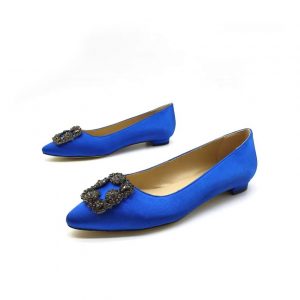 Туфли женские MANOLO BLAHNIK Hangisiflat Galassia Blue