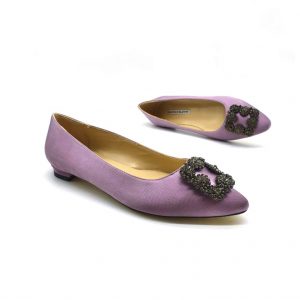 Туфли женские MANOLO BLAHNIK Hangisiflat Galassia Purple