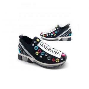 Кроссовки женские Dolce & Gabbana SORRENTO Black Color Pebbles