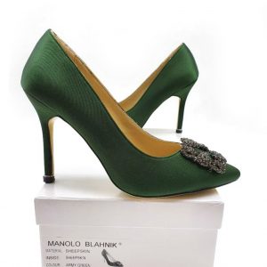 Туфли женские Manolo Blahnik 105 Hangisi Green